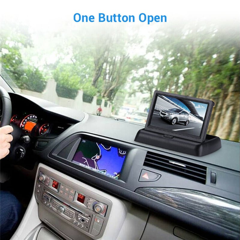 Yasoca 4.3 Inch Small Mini Digital Flip Down Foldable Monitor Screen for Car Truck Vehicle Rear View Reverse Parking Kits Home CCTV - Image 2